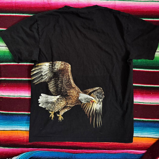 Vintage Rock Chang Eagle Graphic Tee – Black, Bold Front & Back Design